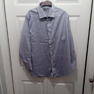 Blue Classic Fit Dress Shirt with Pointed Collar